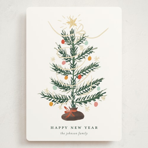This is a snow holiday photo cards with standard by Ani Somi called silver tip printing on signature in grand