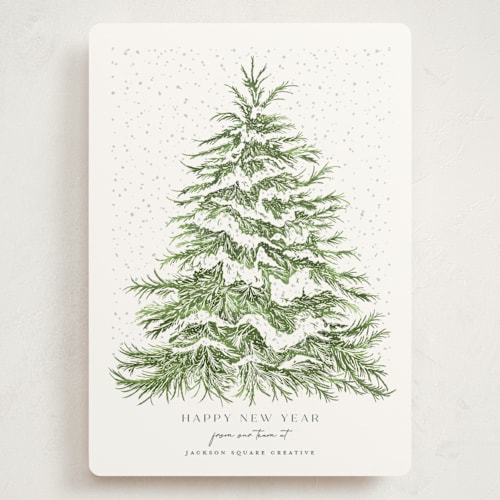 This is a spruce holiday photo cards with standard by Paula Pecevich called seasonal etching printing on signature in grand