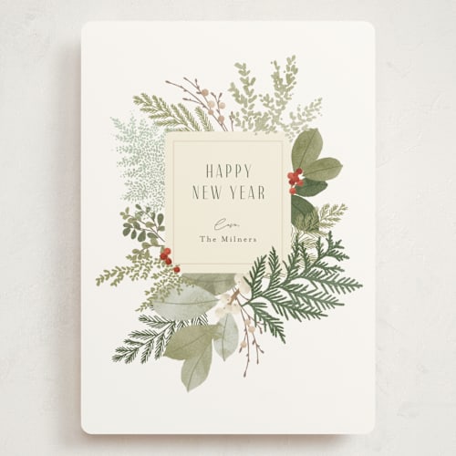 This is a starlight holiday photo cards with standard by Jennifer Wick called juniper printing on signature in grand