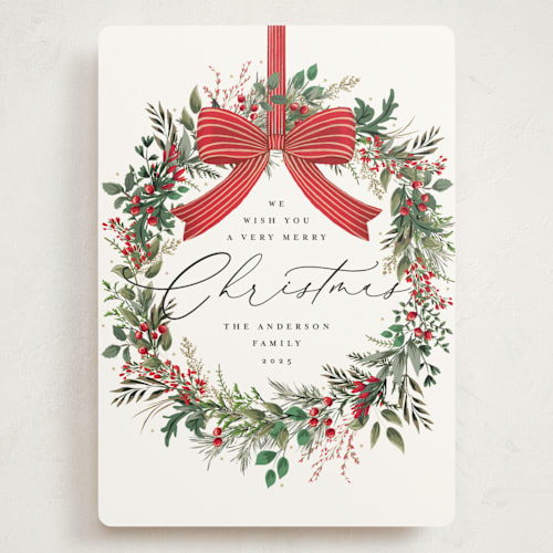 This is a snow holiday photo cards with standard by Susan Moyal called festive holiday printing on signature in grand