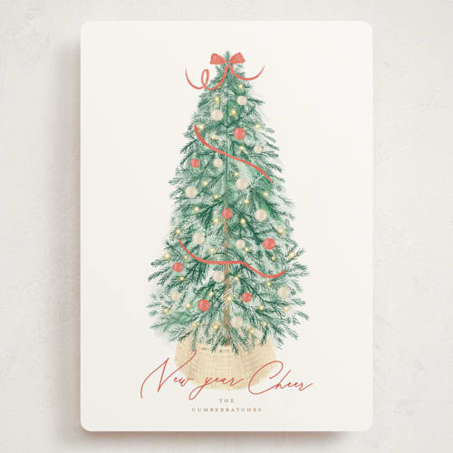 This is a apple holiday photo cards with standard by Tamara Hilje called farmhouse tree printing on signature in grand