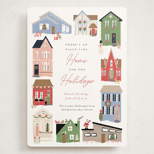 This is a candy holiday photo cards with standard by Erin German called no place like home printing on signature in grand