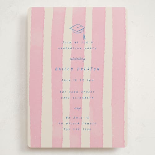 This is a cherry blossom graduation invitations with standard by Jessica Yeo called daydreams and doodles printing on signature in grand