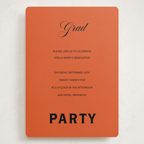 This is a amaro graduation invitations with standard by Claire called bold and demure printing on signature in grand