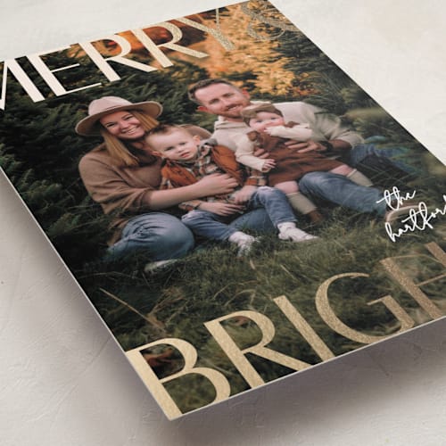This is a north star petite holiday cards with foil pressed by Susan Asbill called bright printing on recycled smooth signature in petite