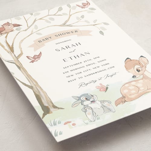 This is a sunshine baby shower postcards with standard by Teju Reval called disney's sweet bambi printing on signature in postcard