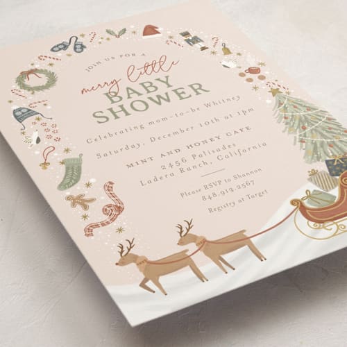 This is a gumdrop baby shower postcards with standard by Joanna Griffin called my favorite things printing on signature in postcard