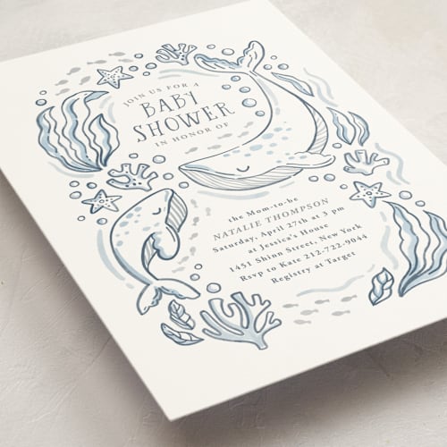 This is a ocean baby shower postcards with standard by Monika Torun called ocean love printing on signature in postcard