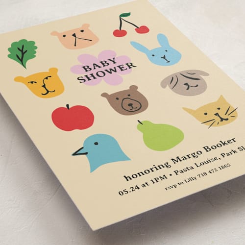 This is a rainbow baby shower postcards with standard by Claire called park slope printing on signature in postcard