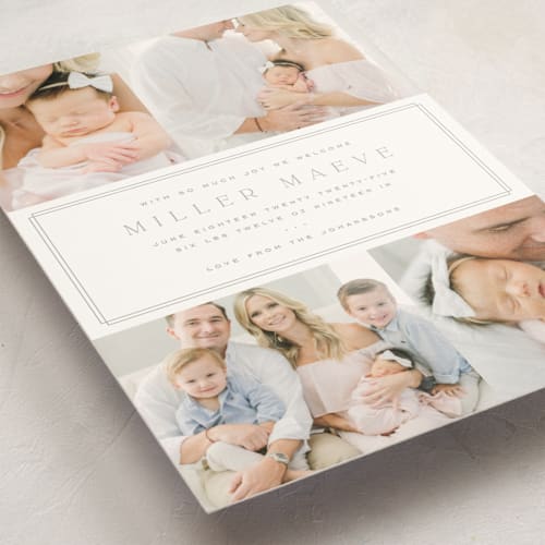 This is a latte birth announcement postcards with standard by Kristie Kern called camden printing on signature in postcard