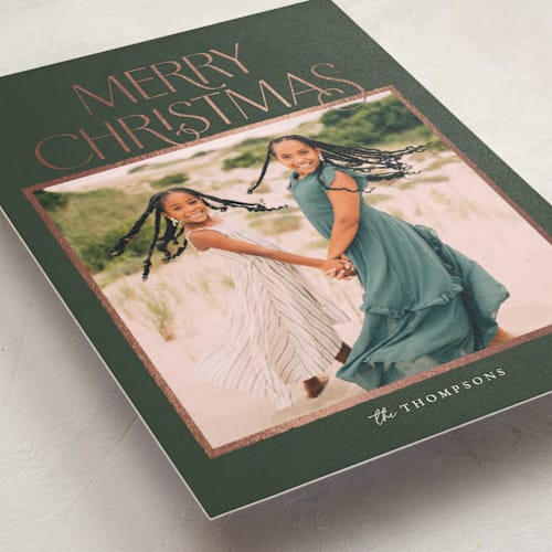 This is a forest christmas postcards with foil pressed by Robert and Stella called frances printing on signature in postcard