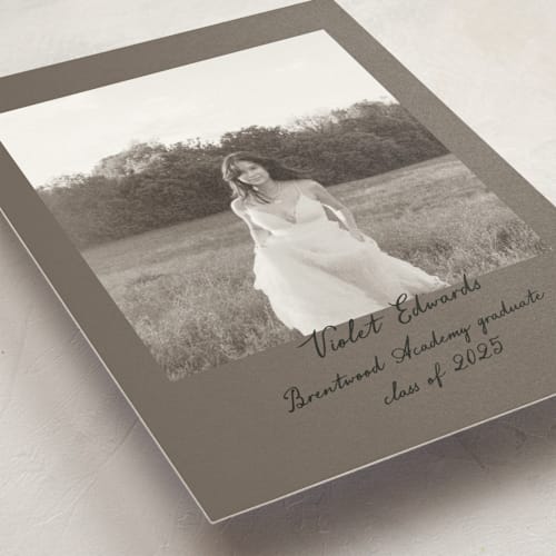 This is a earth graduation announcements with standard by Sara Hicks Malone called scrapbook printing on signature in petite