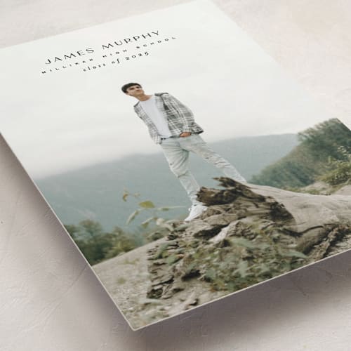 This is a mortarboard graduation announcements with standard by Owl and Toad called understated printing on signature in petite