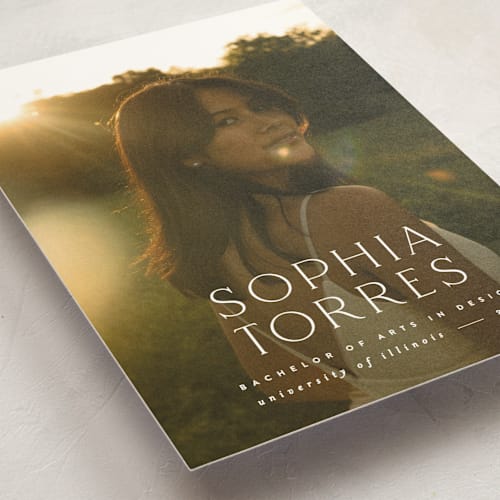 This is a cloud graduation announcements with standard by JoAnn Jinks called elegant name printing on signature in petite