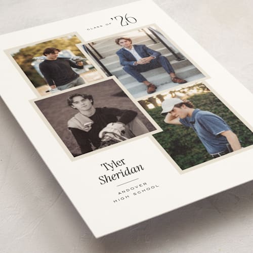 This is a cloud graduation announcements with standard by Jennifer Wick called seventeen printing on signature in petite