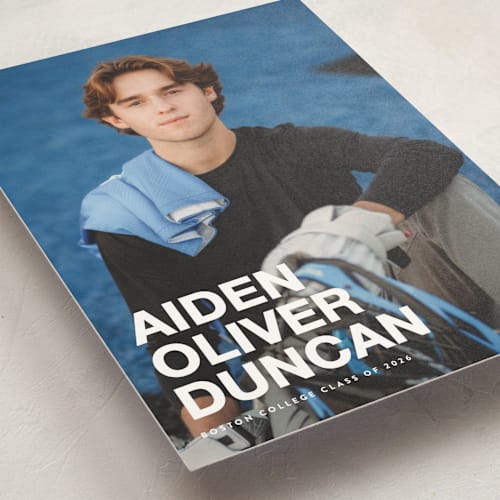 This is a cloud graduation announcements with standard by Maria Alou called the graduate printing on signature in petite