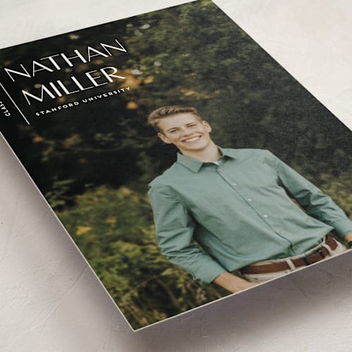 This is a chalk graduation announcements with standard by Anupama called editorial modern printing on signature in petite