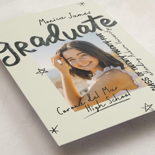 This is a onyx graduation announcements with standard by Stacey Day called marker printing on signature in petite