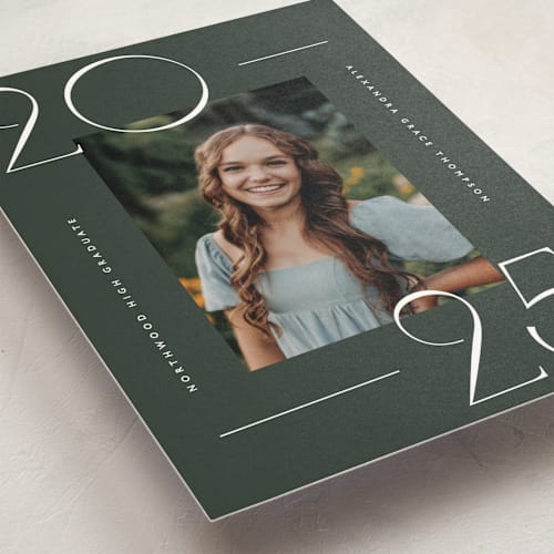 This is a ivy graduation announcements with standard by Kelly Schmidt called numbered printing on signature in postcard