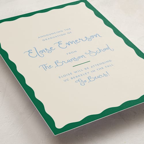 This is a tide graduation announcements with standard by Megan Davis called augusta printing on signature in postcard