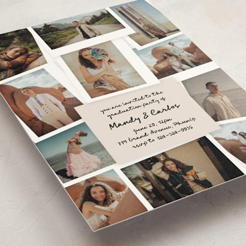 This is a linen graduation invitations with standard by Claudia Orengo called keepsakes printing on signature in postcard