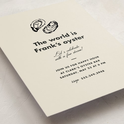 This is a caviar graduation invitations with standard by Megan Davis called oyster printing on signature in petite