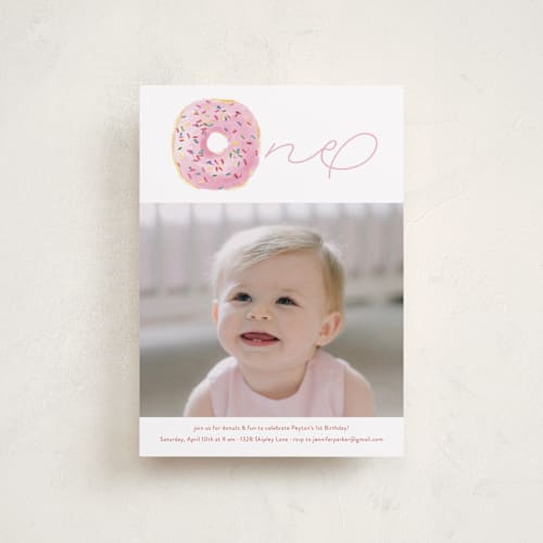 This is a candy petite kids birthday invitations with standard by Lagniappe Paper called sprinkle me one printing on recycled smooth signature in petite