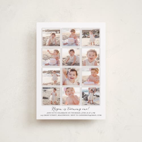 This is a cotton petite kids birthday invitations with standard by Robin Ott called year in my life printing on recycled smooth signature in petite