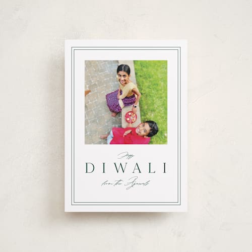 This is a pine diwali cards with standard by Stacey Meacham called simple grace printing on recycled smooth signature in petite