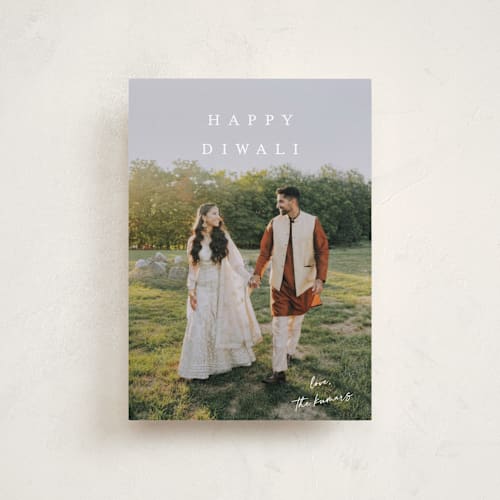 This is a linen diwali cards with standard by Kasia Labocki called signed with love printing on recycled smooth signature in petite