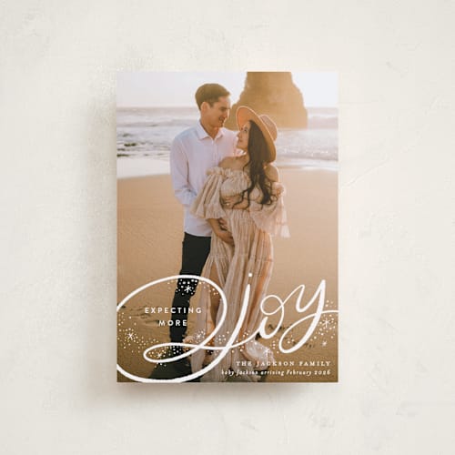 This is a starlight babys first christmas with standard by Alethea and Ruth called expecting more joy printing on recycled smooth signature in petite