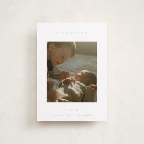 This is a linen babys first christmas with standard by Blustery August called more to love printing on recycled smooth signature in petite