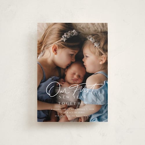 This is a snowflake babys first christmas with standard by Everett Paper Goods called together printing on recycled smooth signature in petite