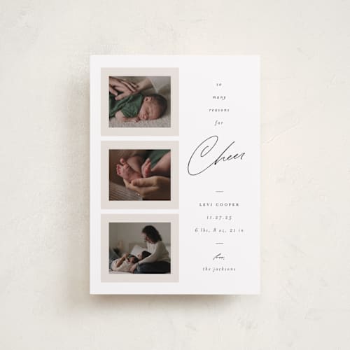 This is a snow babys first christmas with standard by Ashley Iwafuchi called so many reasons printing on recycled smooth signature in petite