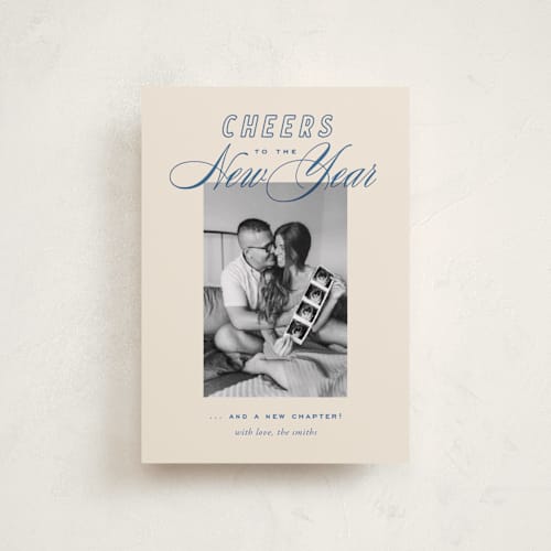 This is a cobalt babys first christmas with standard by Oscar and Emma - Karly Depew called retro printing on recycled smooth signature in petite