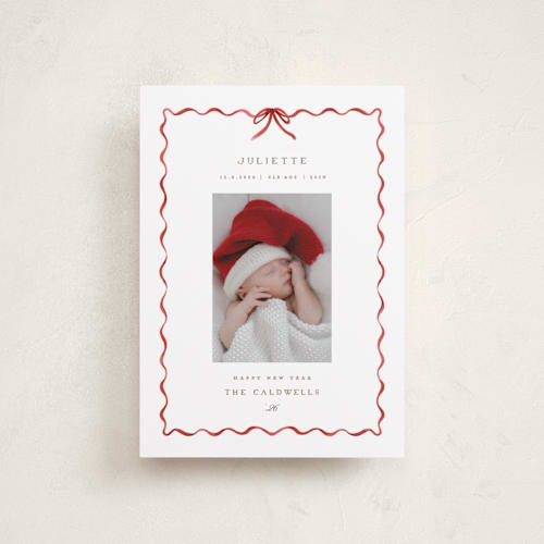 This is a crimson babys first christmas with standard by Grae called lovely holiday printing on recycled smooth signature in petite