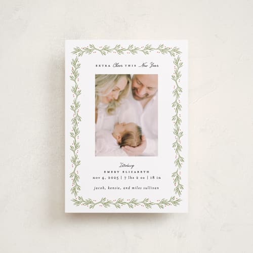 This is a mistletoe babys first christmas with standard by Julie Murray called little christmas printing on recycled smooth signature in petite