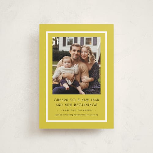 This is a citron babys first christmas with standard by Amy Kross called brighter side printing on recycled smooth signature in petite