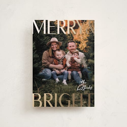 This is a north star petite holiday cards with foil pressed by Susan Asbill called bright printing on recycled smooth signature in petite