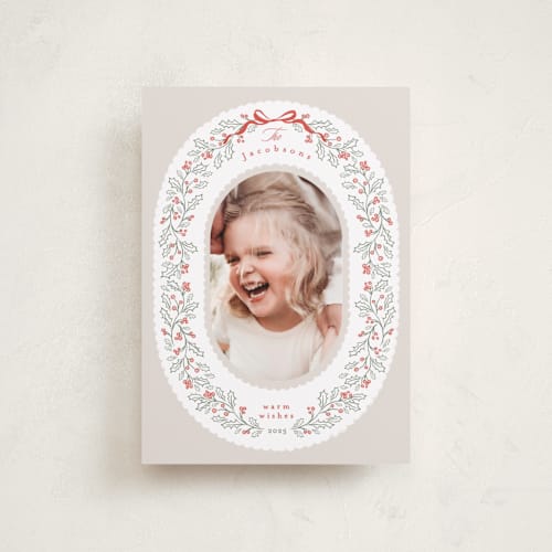 This is a dove petite holiday cards with standard by Karidy Walker called chantilly printing on recycled smooth signature in petite