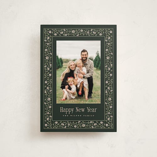 This is a evergreen petite holiday cards with standard by Erin L. Wilson called storybook holiday printing on recycled smooth signature in petite