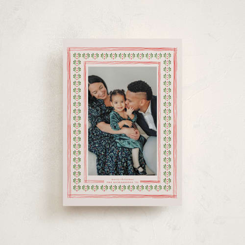 This is a santa petite holiday cards with standard by Claudia Orengo called little details printing on recycled smooth signature in petite