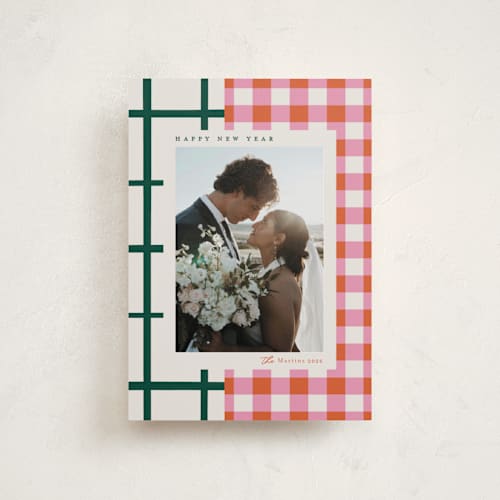 This is a gumdrop petite holiday cards with standard by Carrie ONeal called grandmas dishes printing on recycled smooth signature in petite