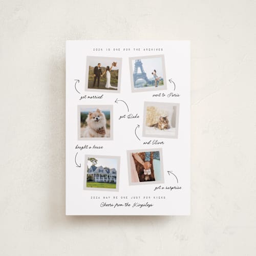 This is a snow petite holiday cards with standard by Heather Schertzer called for the archives printing on recycled smooth signature in petite