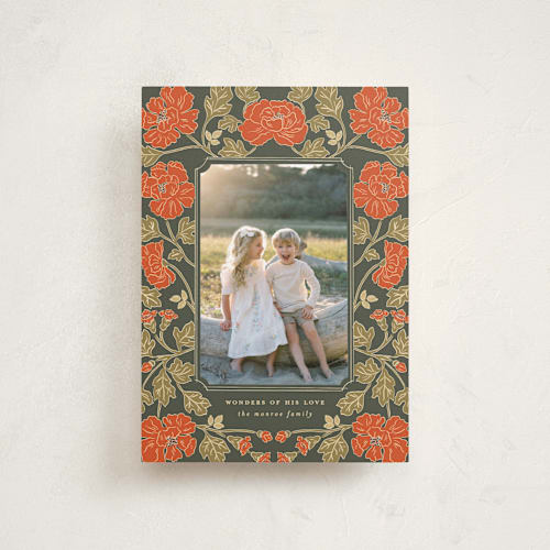 This is a balsam petite holiday cards with standard by Tara Grangroth called christmas poppies printing on recycled smooth signature in petite