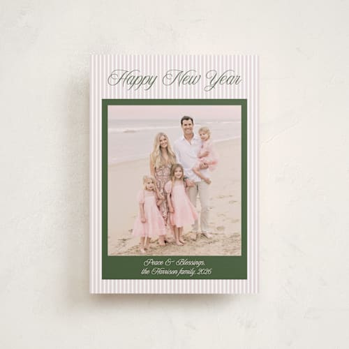 This is a petal petite holiday cards with standard by Lottie Aldarwish called blessed peace printing on recycled smooth signature in petite