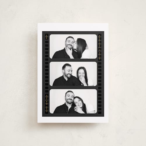 This is a noir petite holiday cards with standard by Christie Garcia called vintage film printing on recycled smooth signature in petite