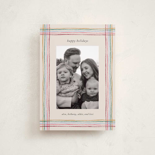 This is a gumdrop petite holiday cards with standard by Kercia Jane called merry little lines printing on recycled smooth signature in petite