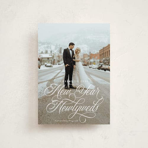 This is a snow petite holiday cards with standard by Jackie Crawford called bliss printing on recycled smooth signature in petite