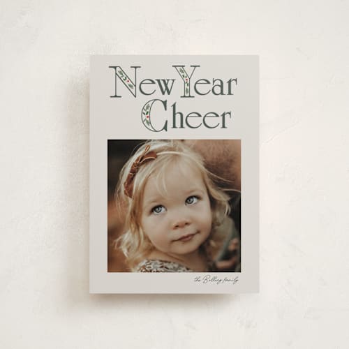 This is a mist petite holiday cards with standard by Baumbirdy called nostalgia printing on recycled smooth signature in petite